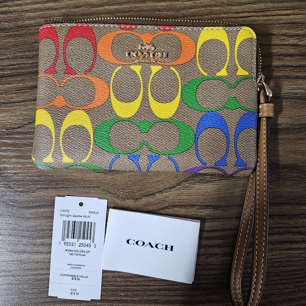 Rainbow Coach Wristlet